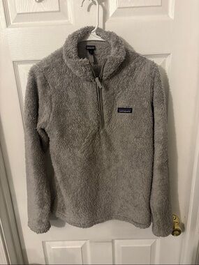 Patagonia Kids Gray Plush Quarter‑Zip Fleece Pullover